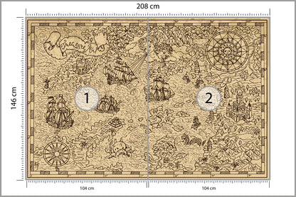 Fototapeta Mapa Skarbów 208 × 146 cm – podgląd kadru