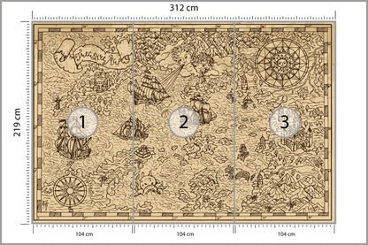 Fototapeta Mapa Skarbów 312 × 219 cm – podgląd kadru