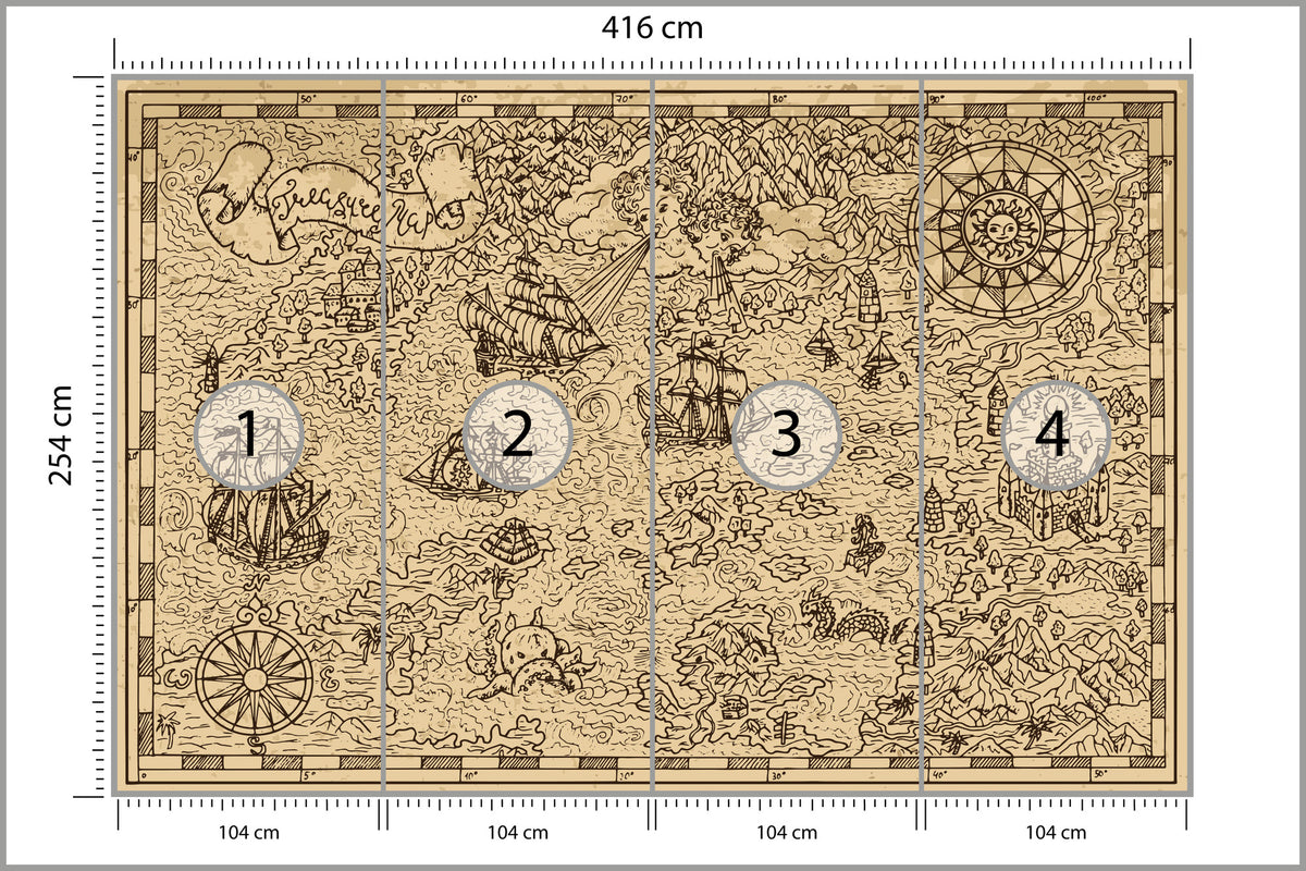 Fototapeta Mapa Skarbów 416 × 254 cm – podgląd kadru