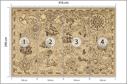 Fototapeta Mapa Skarbów 416 × 290 cm – podgląd kadru