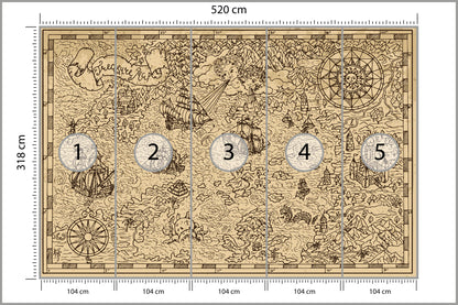 Fototapeta Mapa Skarbów 520 × 318 cm – podgląd kadru