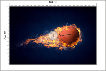 Fototapeta Płonąca Piłka Koszykowa 104 × 70,5 cm – podgląd kadru