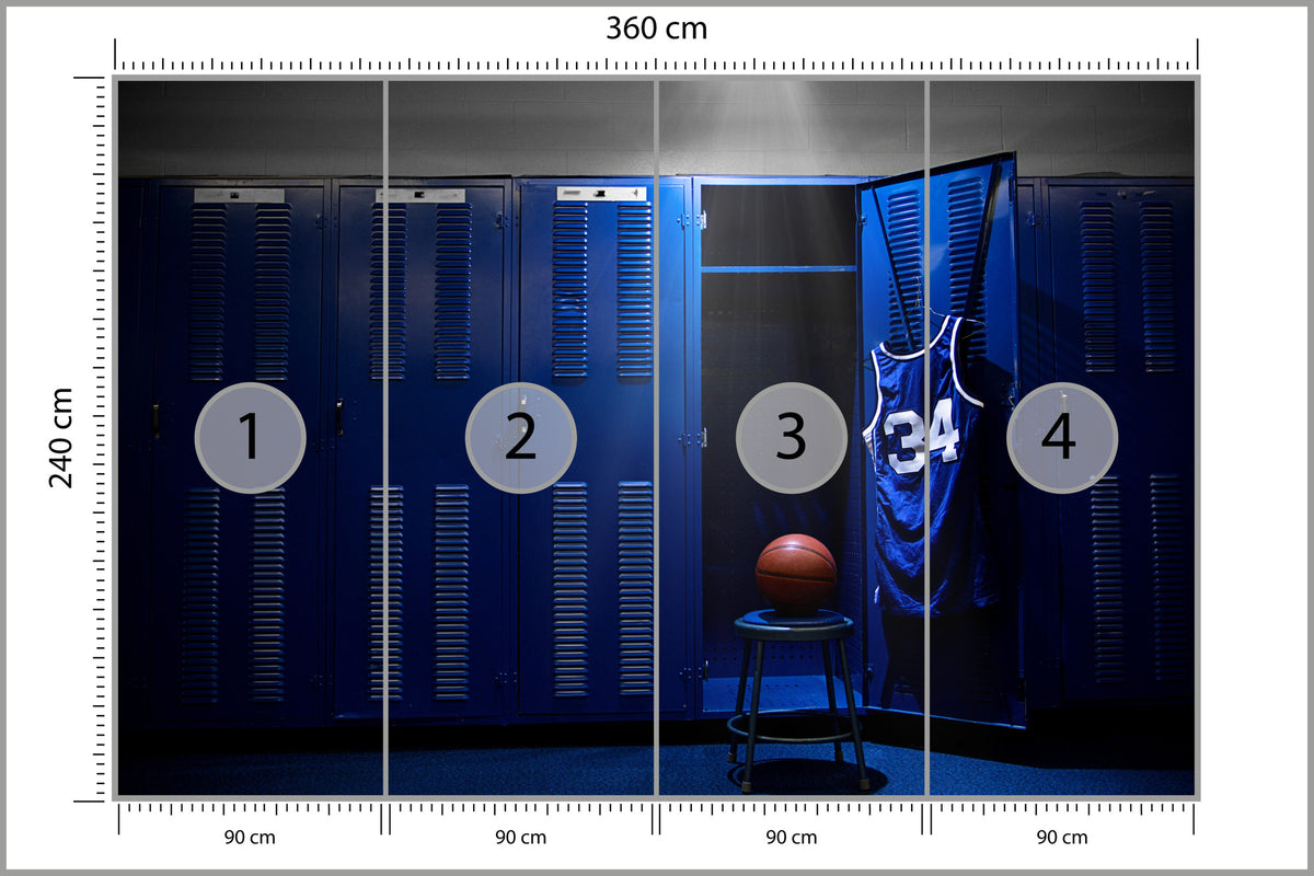 Fototapeta Szatnia Drużyny Koszykówki 360 × 240 cm – podgląd kadru