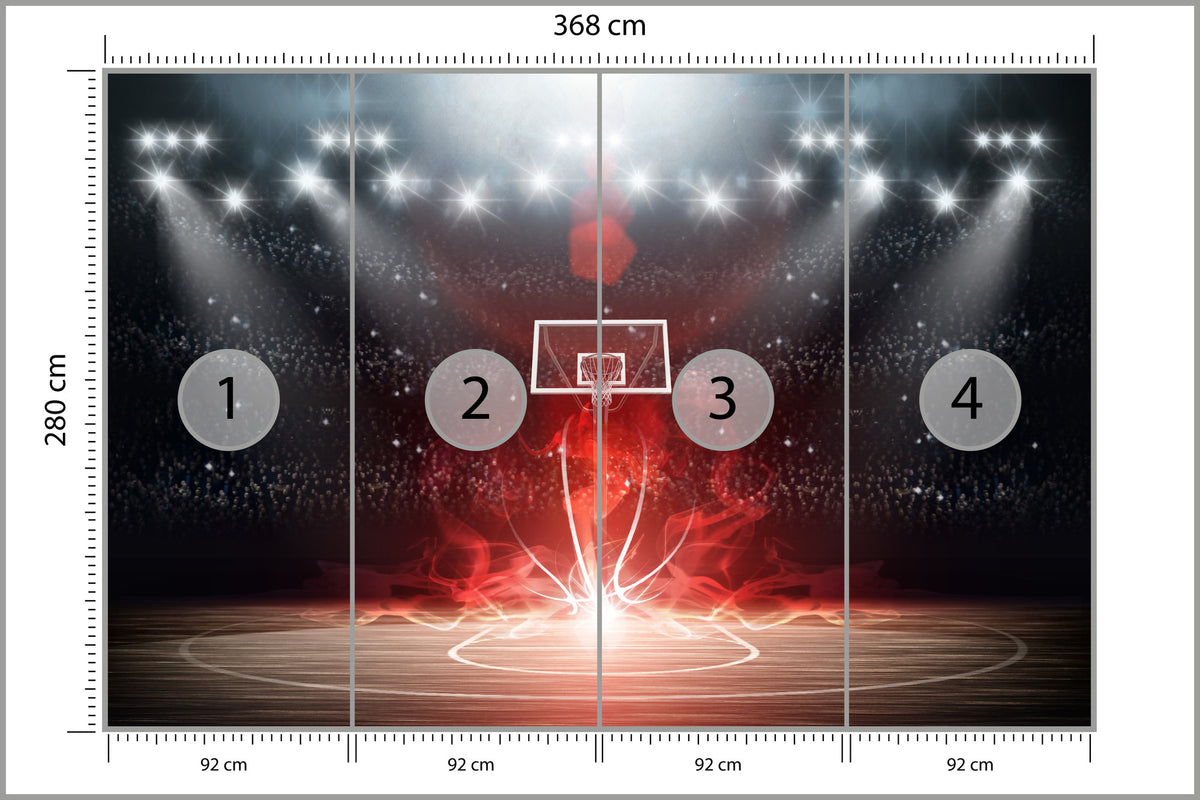 Fototapeta Futurystyczne Boisko Koszykówki 368 × 280 cm – podgląd kadru