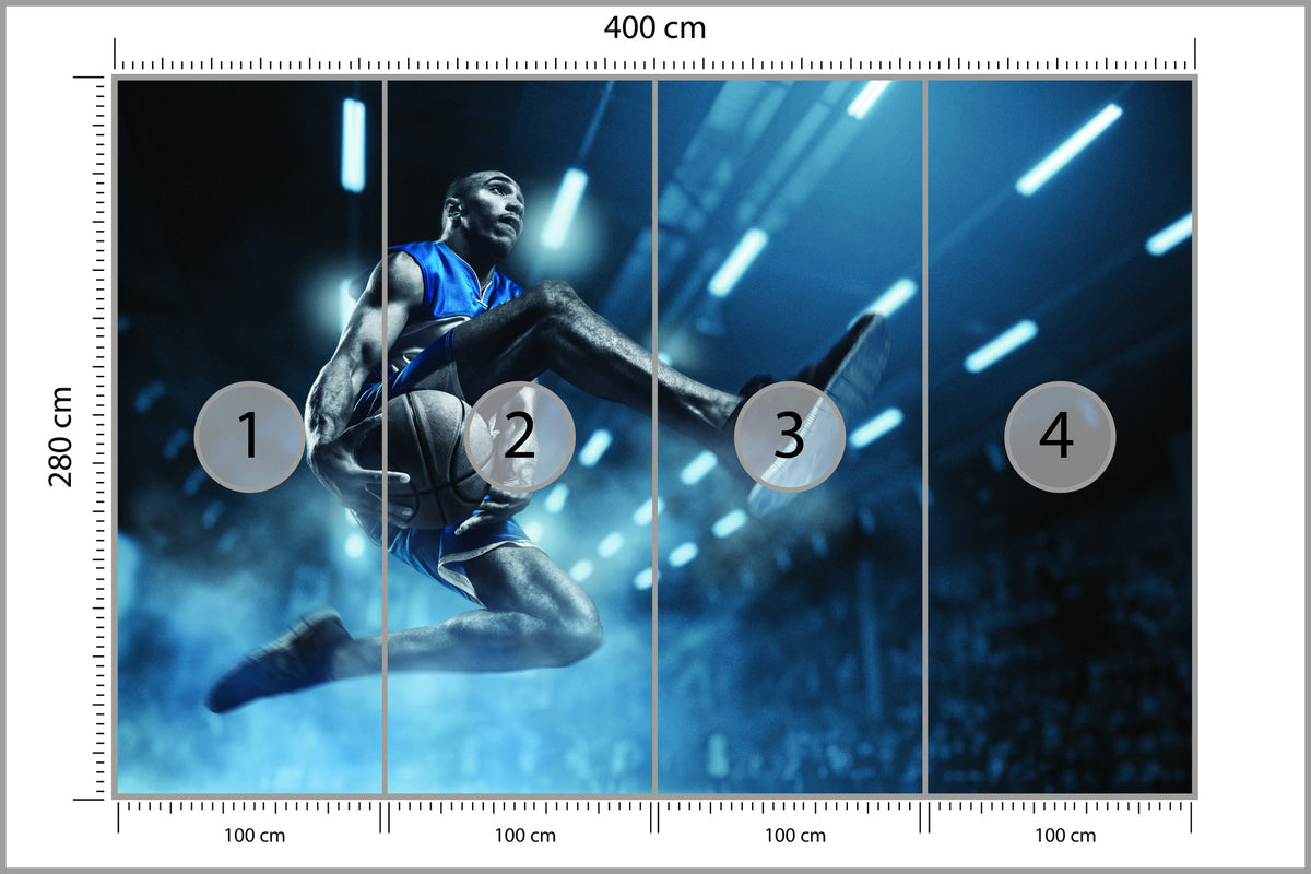 Fototapeta Koszykarz W Locie 400 × 280 cm – podgląd kadru