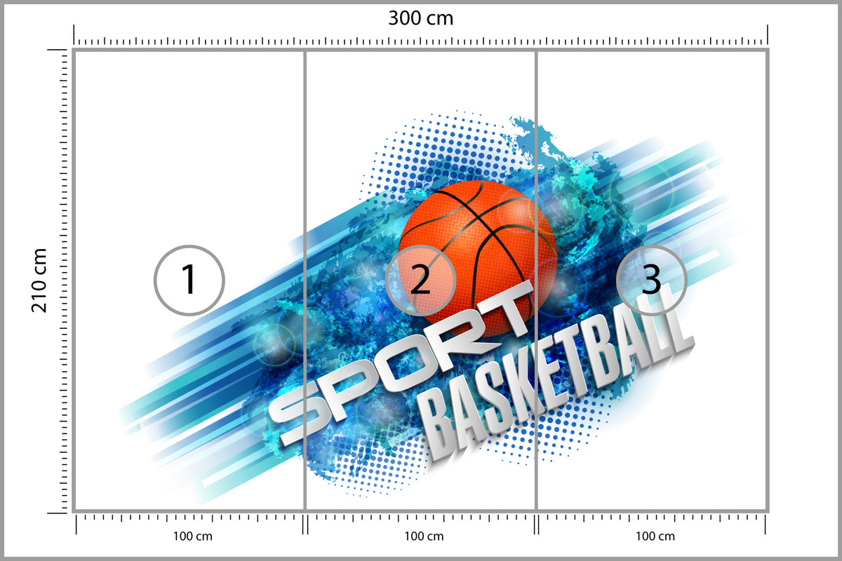 Fototapeta Koszykówka W Nowoczesnym Stylu 300 × 210 cm – podgląd kadru