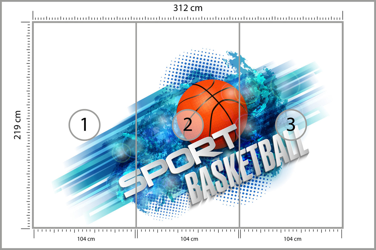 Fototapeta Koszykówka W Nowoczesnym Stylu 312 × 219 cm – podgląd kadru