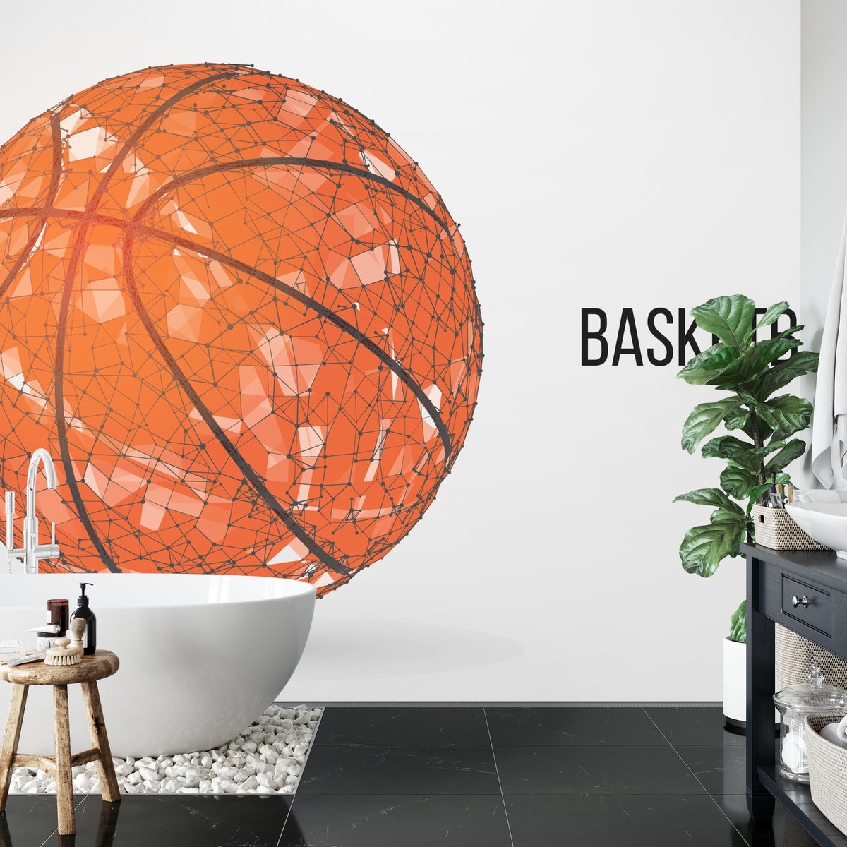 Fototapeta Geometryczna Piłka Koszykowa – aranżacja wnętrza