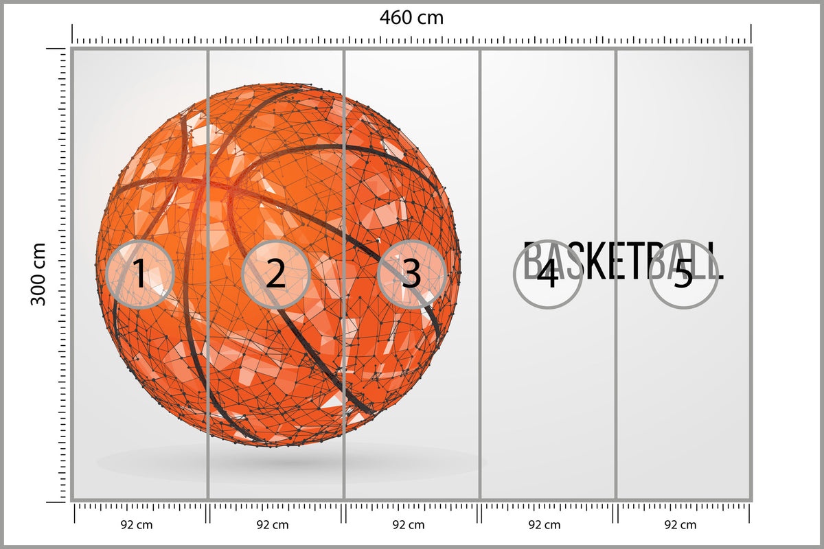Fototapeta Geometryczna Piłka Koszykowa 460 × 300 cm – podgląd kadru
