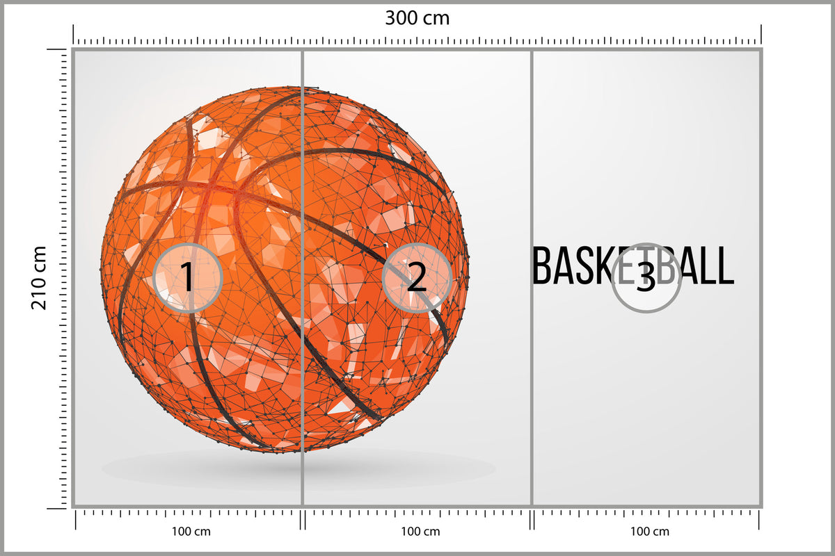 Fototapeta Geometryczna Piłka Koszykowa 300 × 210 cm – podgląd kadru