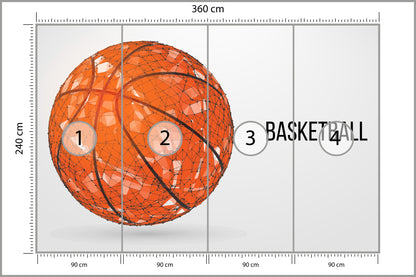 Fototapeta Geometryczna Piłka Koszykowa 360 × 240 cm – podgląd kadru