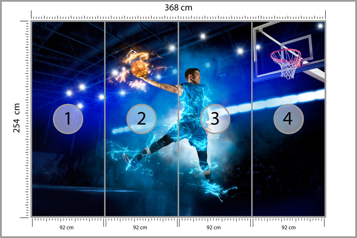 Fototapeta Płonący Koszykarz 368 × 254 cm – podgląd kadru