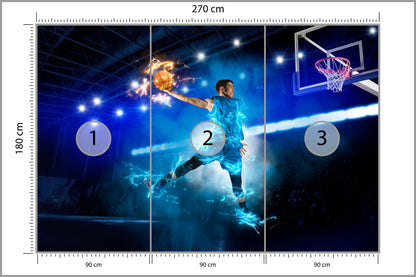 Fototapeta Płonący Koszykarz 270 × 180 cm – podgląd kadru