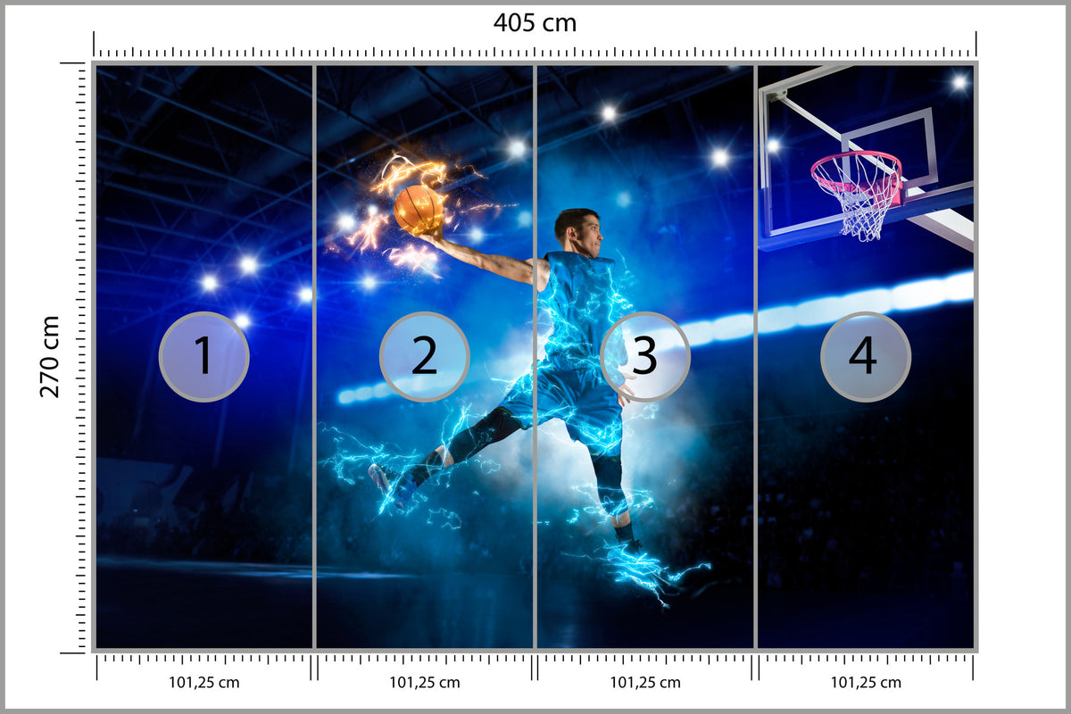 Fototapeta Płonący Koszykarz 405 × 270 cm – podgląd kadru