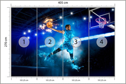 Fototapeta Płonący Koszykarz 405 × 270 cm – podgląd kadru