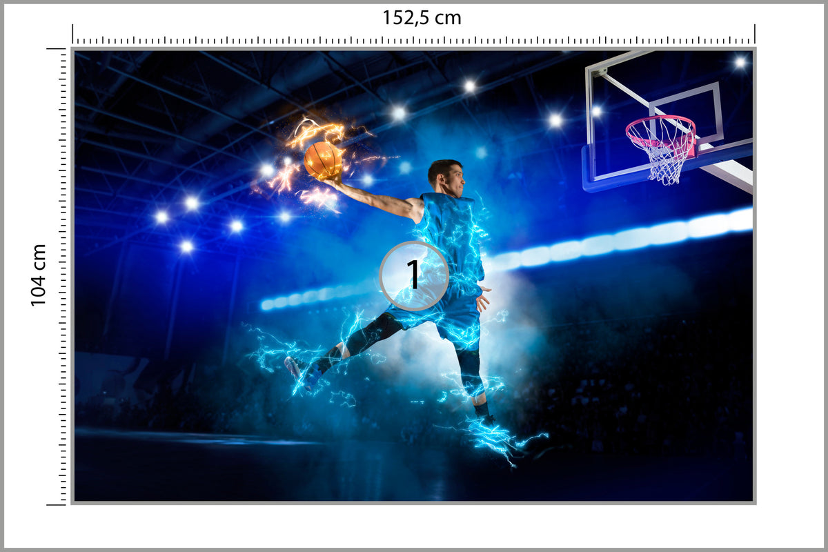 Fototapeta Płonący Koszykarz 152,5 × 104 cm – podgląd kadru