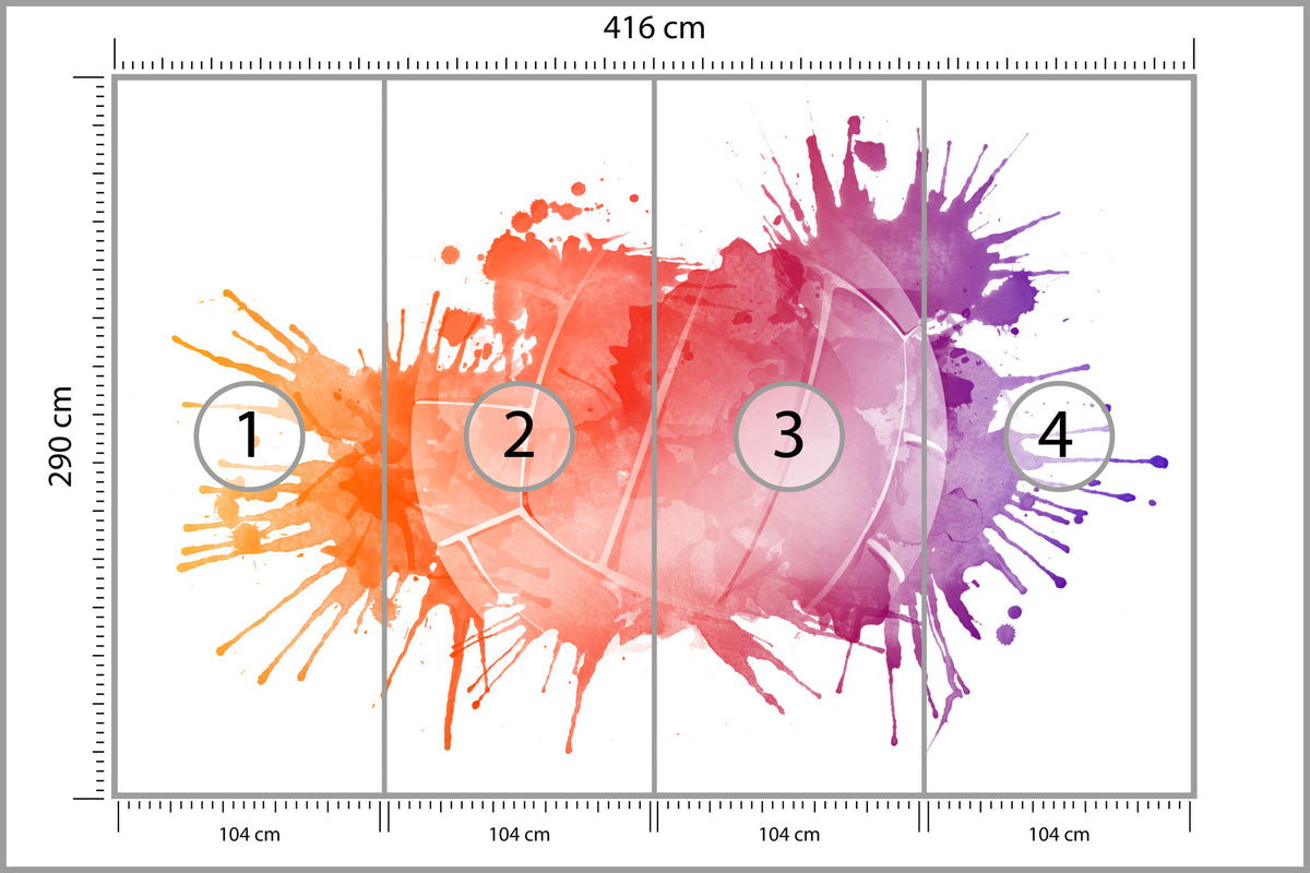 Fototapeta Piłka Siatkowa Malowana Akwarelą 416 × 290 cm – podgląd kadru