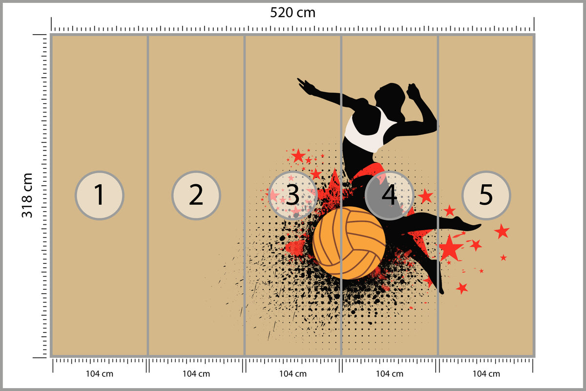 Fototapeta Siatkarka Podczas Gry 520 × 318 cm – podgląd kadru