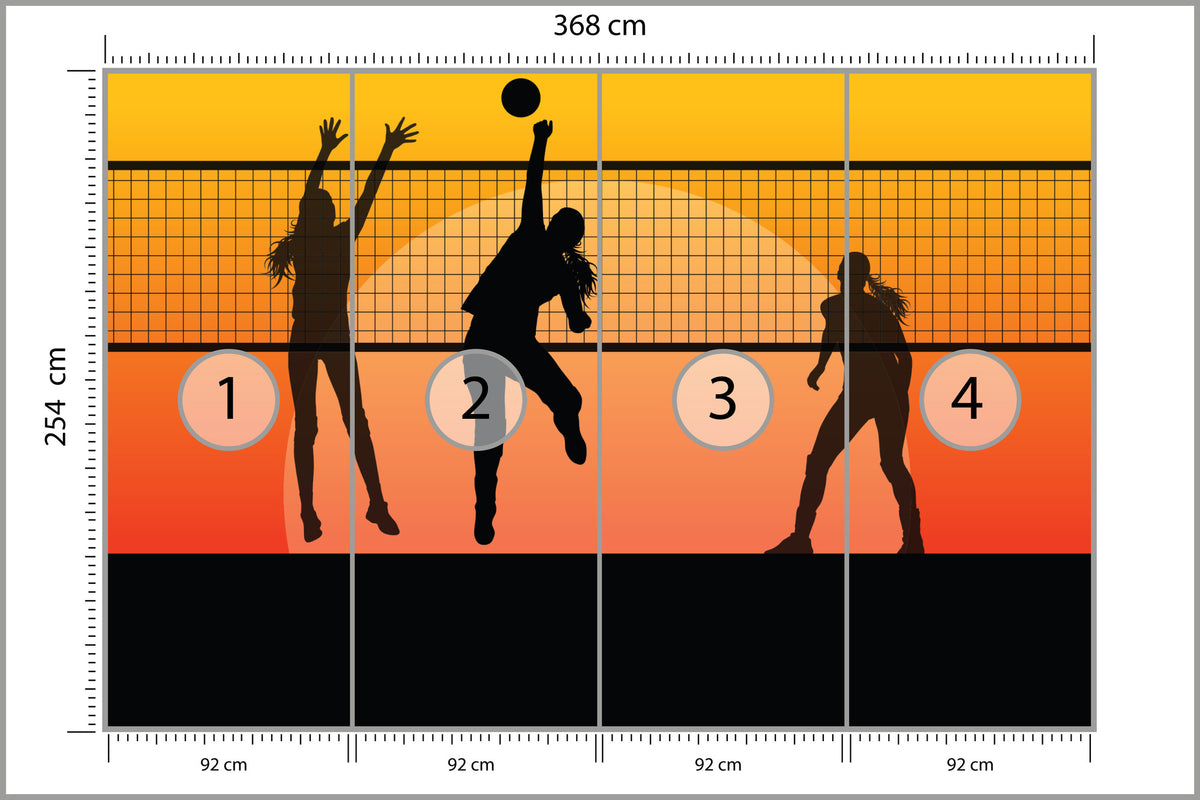 Fototapeta Siatkarki Podczas Gry 368 × 254 cm – podgląd kadru
