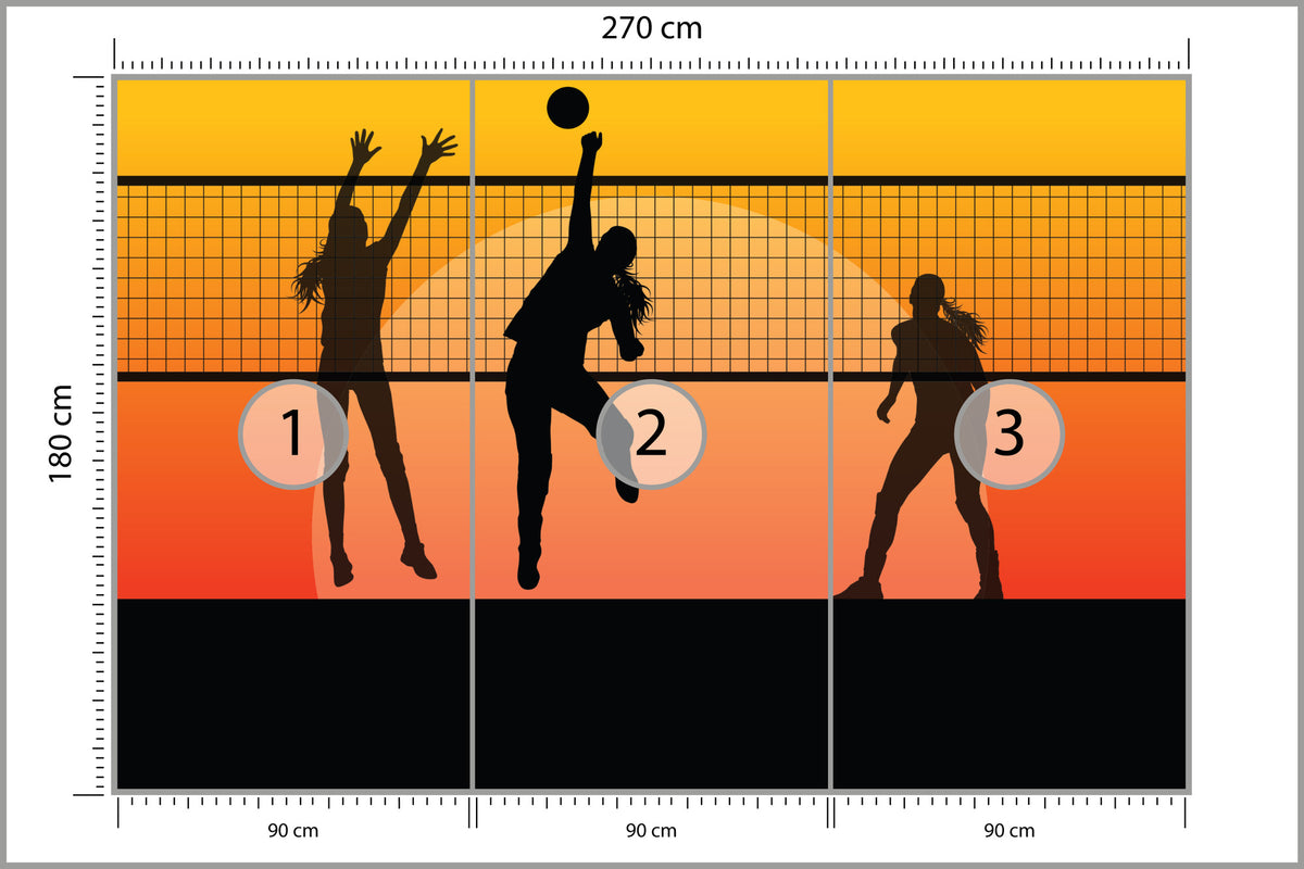 Fototapeta Siatkarki Podczas Gry 270 × 180 cm – podgląd kadru