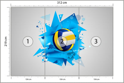 Fototapeta Piłka Siatkowa Niebieska Grafika 312 × 219 cm – podgląd kadru