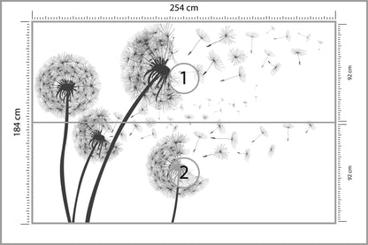 Fototapeta Dmuchawce 254 × 184 cm – podgląd kadru