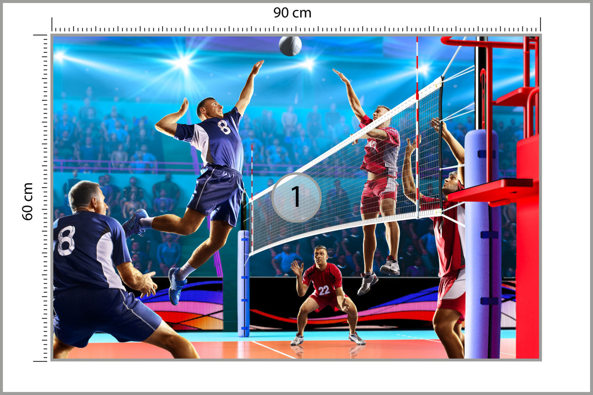 Fototapeta Siatkarze Podczas Gry 90 × 60 cm – podgląd kadru