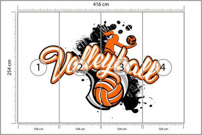 Fototapeta Piłka Siatkowa Z Napisem 416 × 254 cm – podgląd kadru