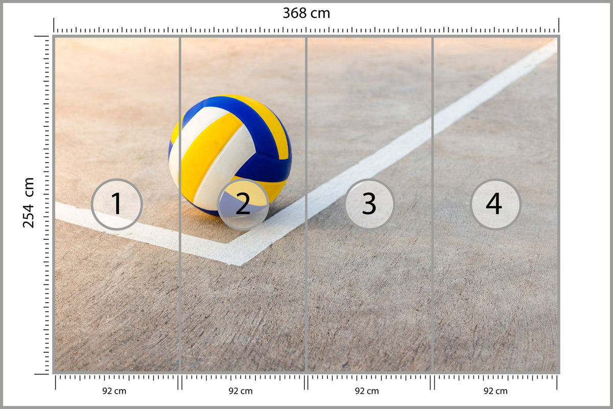 Fototapeta Piłka Siatkowa W Pobliżu Białej Linii 368 × 254 cm – podgląd kadru