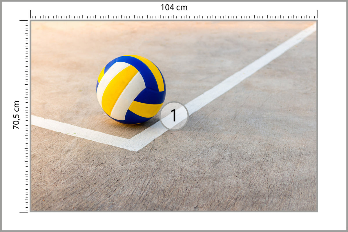 Fototapeta Piłka Siatkowa W Pobliżu Białej Linii 104 × 70,5 cm – podgląd kadru
