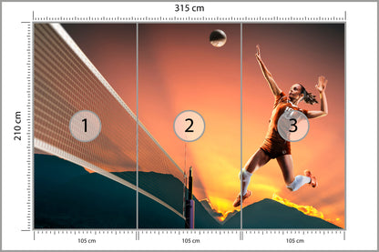 Fototapeta Profesjonalna Siatkarka Podczas Gry 315 × 210 cm – podgląd kadru
