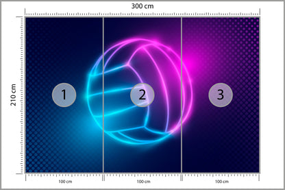Fototapeta Neonowa Piłka Siatkowa 300 × 210 cm – podgląd kadru