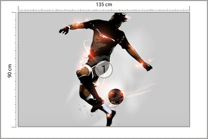 Fototapeta Abstrakcyjny Piłkarz W Locie 135 × 90 cm – podgląd kadru
