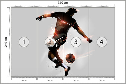 Fototapeta Abstrakcyjny Piłkarz W Locie 360 × 240 cm – podgląd kadru