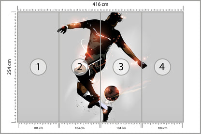 Fototapeta Abstrakcyjny Piłkarz W Locie 416 × 254 cm – podgląd kadru