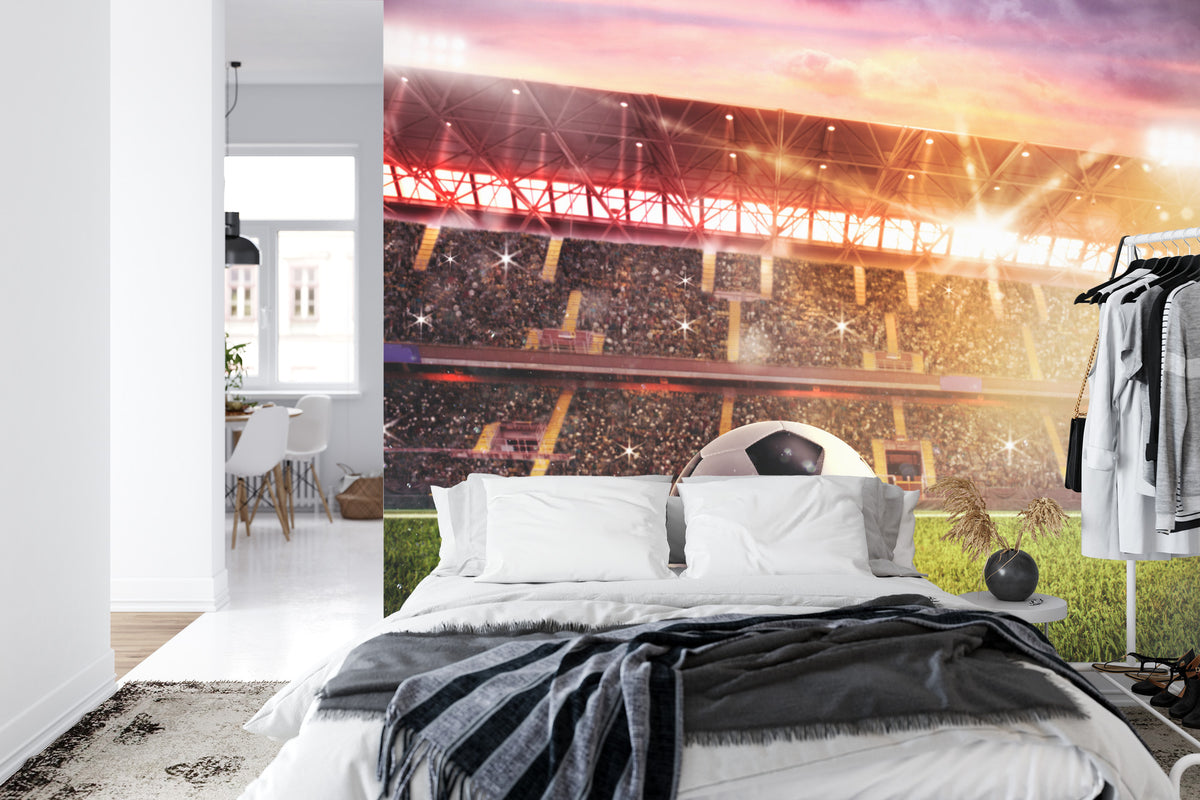 Fototapeta Piłka Nożna Na Stadionie – aranżacja wnętrza