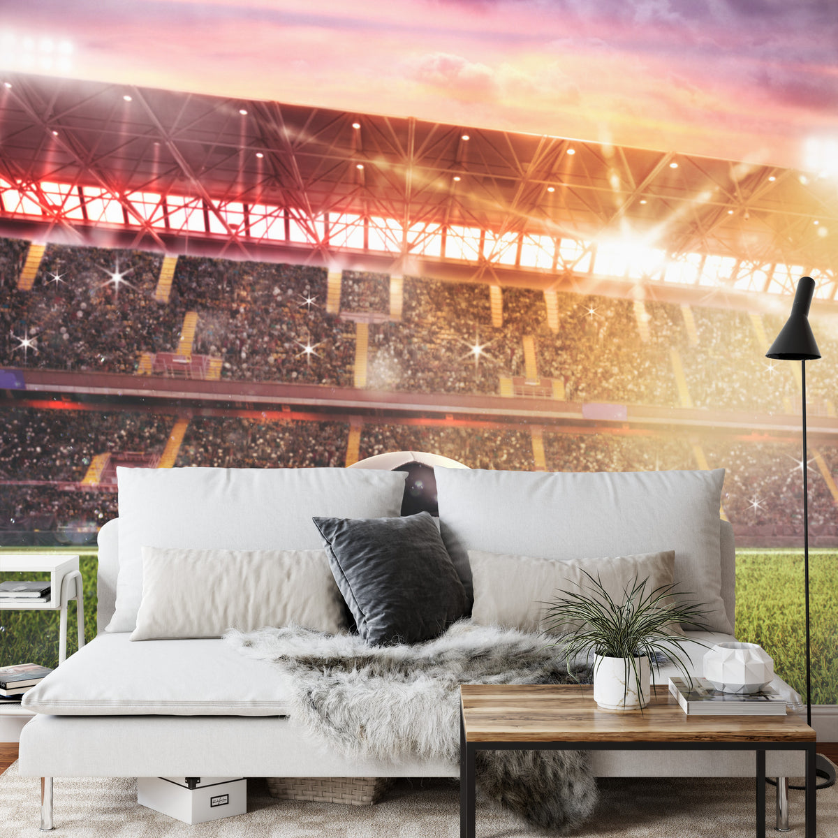 Fototapeta Piłka Nożna Na Stadionie – aranżacja wnętrza
