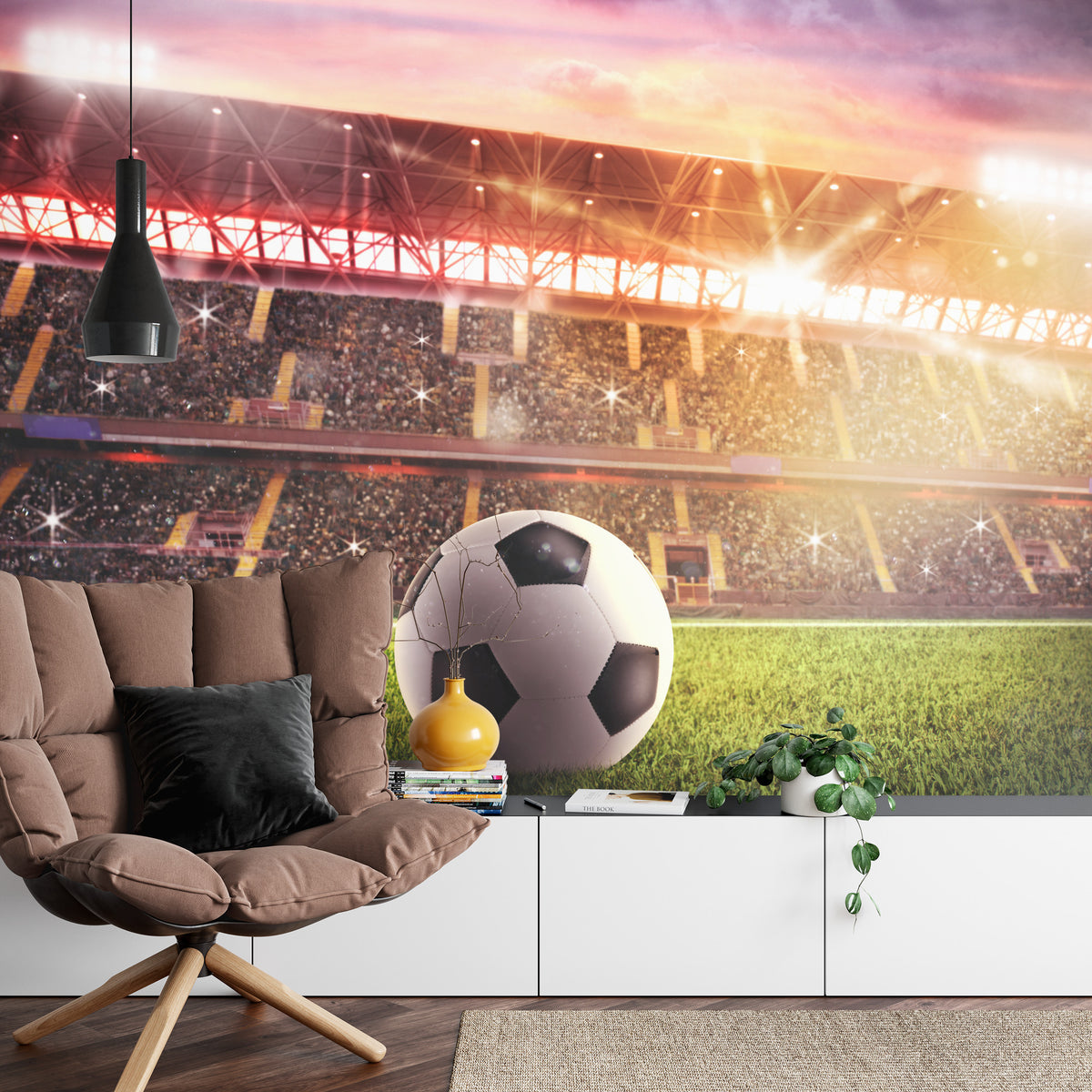 Fototapeta Piłka Nożna Na Stadionie – aranżacja wnętrza