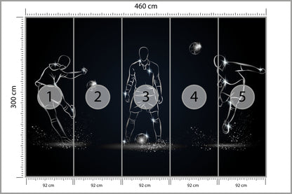 Fototapeta Piłkarz W Różnych Pozach 460 × 300 cm – podgląd kadru