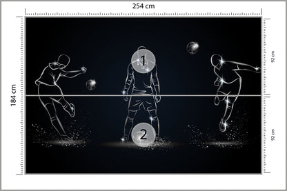 Fototapeta Piłkarz W Różnych Pozach 254 × 184 cm – podgląd kadru