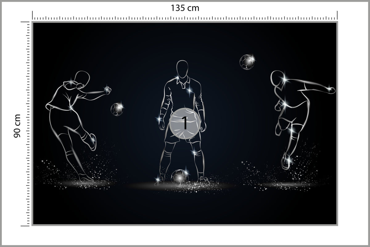 Fototapeta Piłkarz W Różnych Pozach 135 × 90 cm – podgląd kadru