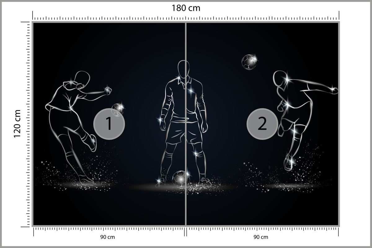 Fototapeta Piłkarz W Różnych Pozach 180 × 120 cm – podgląd kadru