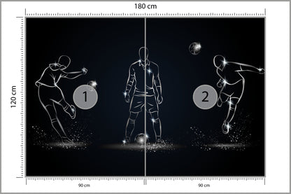 Fototapeta Piłkarz W Różnych Pozach 180 × 120 cm – podgląd kadru