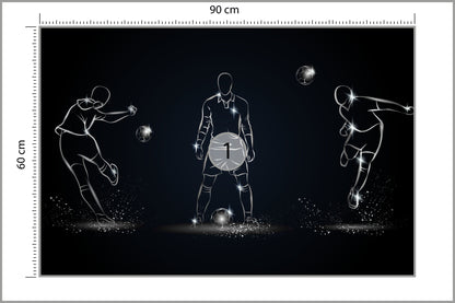 Fototapeta Piłkarz W Różnych Pozach 90 × 60 cm – podgląd kadru
