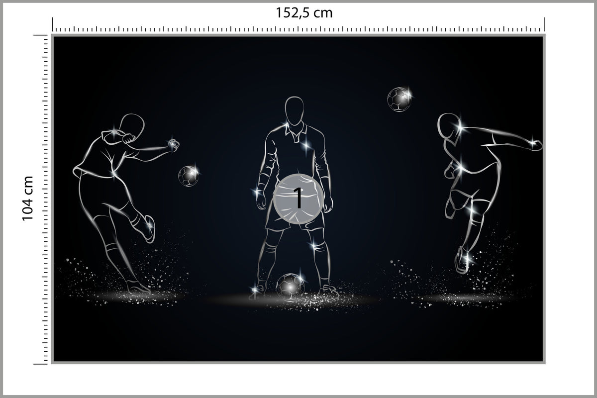 Fototapeta Piłkarz W Różnych Pozach 152,5 × 104 cm – podgląd kadru