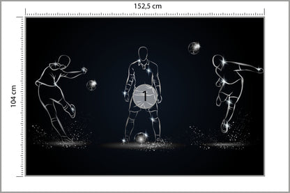 Fototapeta Piłkarz W Różnych Pozach 152,5 × 104 cm – podgląd kadru