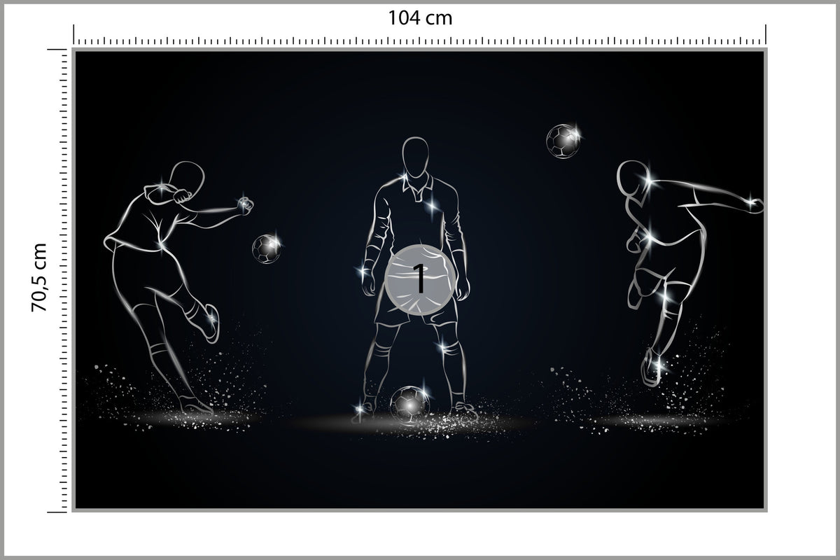 Fototapeta Piłkarz W Różnych Pozach 104 × 70,5 cm – podgląd kadru