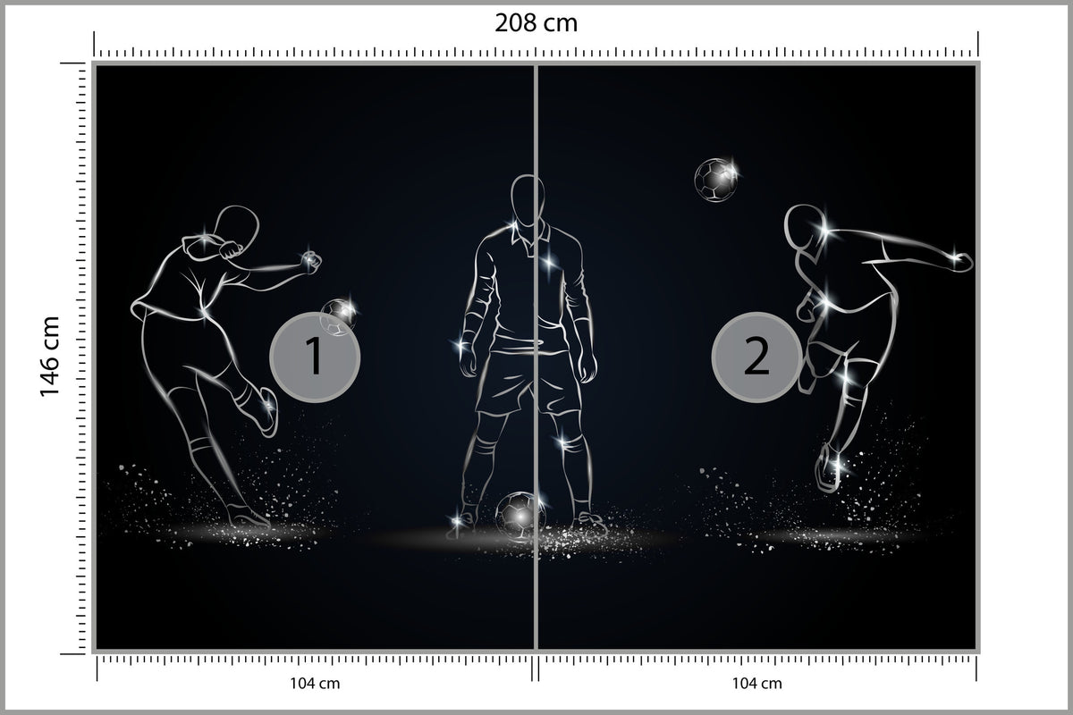 Fototapeta Piłkarz W Różnych Pozach 208 × 146 cm – podgląd kadru