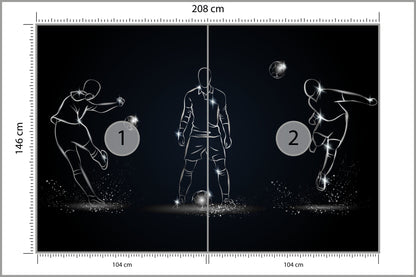 Fototapeta Piłkarz W Różnych Pozach 208 × 146 cm – podgląd kadru