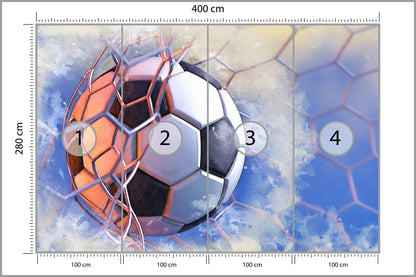 Fototapeta Piłka W Siatce Malowana Akwarelą 400 × 280 cm – podgląd kadru